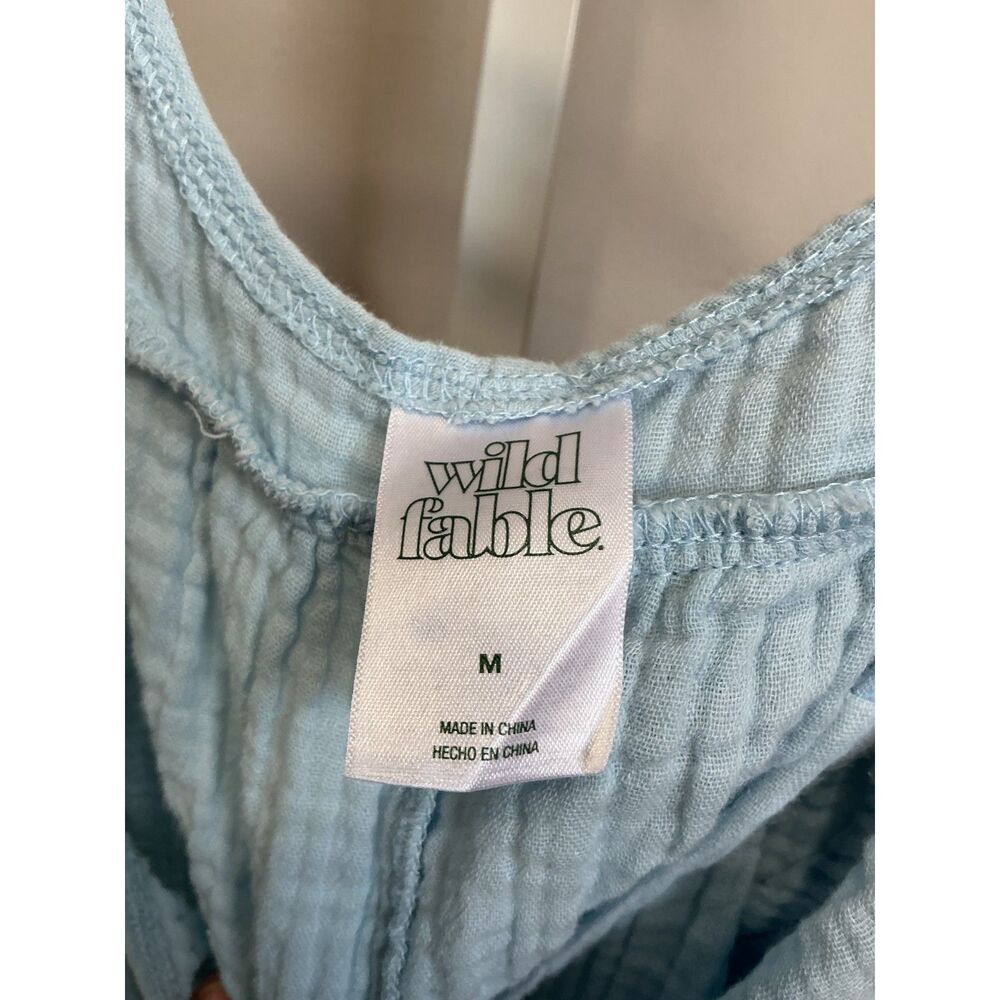 Wild Fable Gauze Tunic Light Baby Blue Summer Top. Size Medium - Picture 4 of 5
